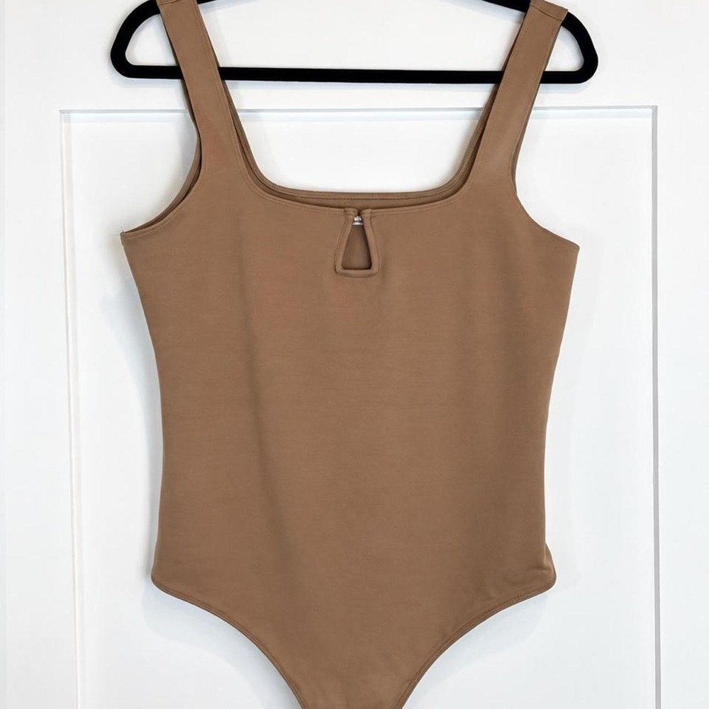 Abercrombie Mocha Brown Square-Neck Keyhole Bodysuit